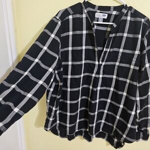 Old Navy Black and White Checkered Shirt